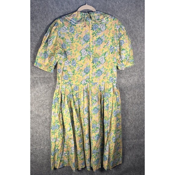 Vintage Laura Ashley Floral Maxi Dress Sailor Collar Prairie 80s - Picture 7 of 12